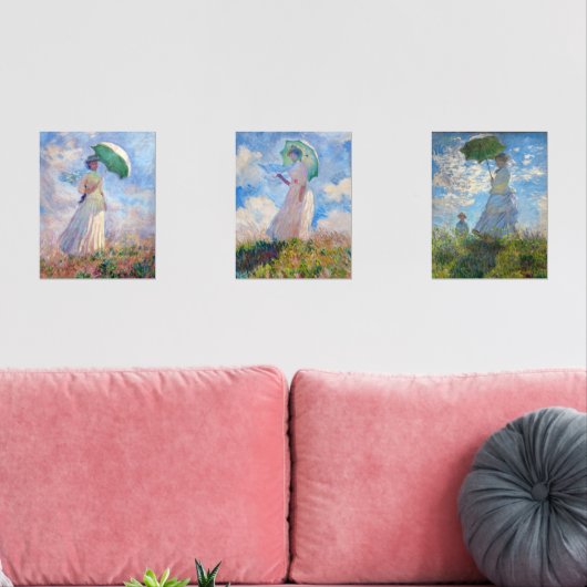 Claude Monet - Vrouw met een serie van Parasol Muurkunst Sets (Woonkamer)