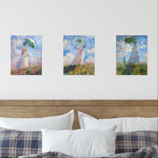 Claude Monet - Vrouw met een serie van Parasol Muurkunst Sets (Slaapkamer)