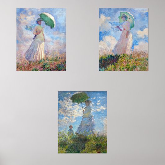 Claude Monet - Vrouw met een serie van Parasol Muurkunst Sets (Voorkant)