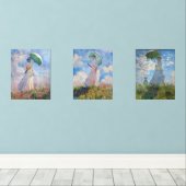 Claude Monet - Vrouw met een serie van Parasol Muurkunst Sets (Houten vloer)