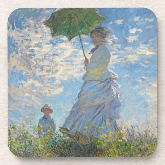 Claude Monet | Vrouw met parasol Bier Onderzetter (Voorkant)