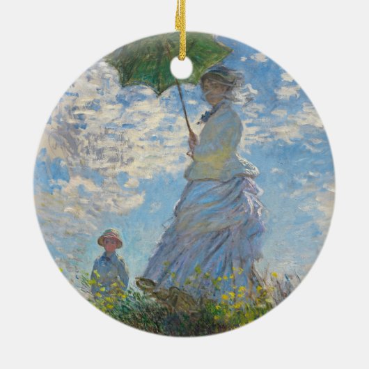 Claude Monet | Vrouw met parasol Keramisch Ornament (Achterkant)