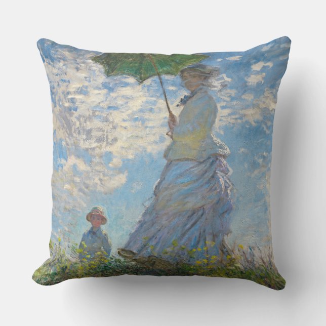 Claude Monet | Vrouw met parasol Kussen (Voorkant)