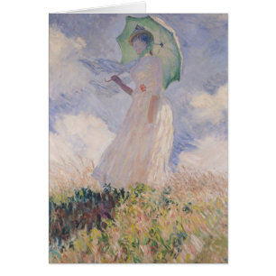 Claude Monet Vrouw met Parasol links gedraaid