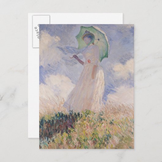 Claude Monet | Vrouw met Parasol links gedraaid Briefkaart (Voorkant / Achterkant)