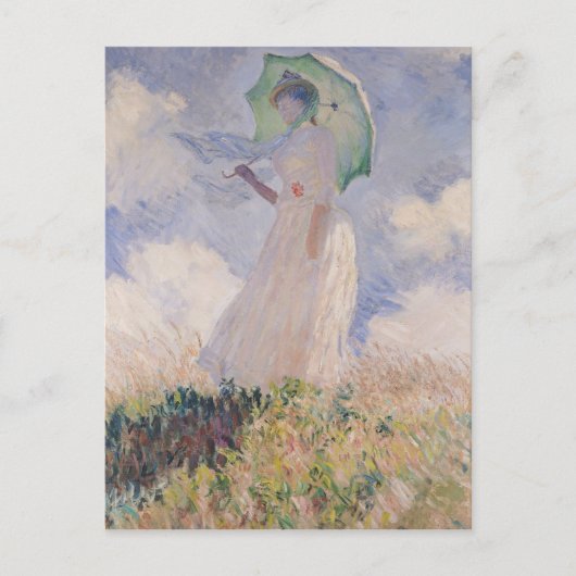 Claude Monet | Vrouw met Parasol links gedraaid Briefkaart (Voorkant)