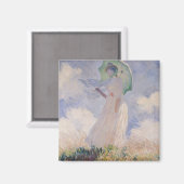 Claude Monet | Vrouw met Parasol links gedraaid Magneet (Voorkant / Achterkant)