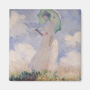 Claude Monet Vrouw met Parasol links gedraaid Magneet
