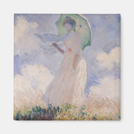 Claude Monet | Vrouw met Parasol links gedraaid Magneet (Voorkant)