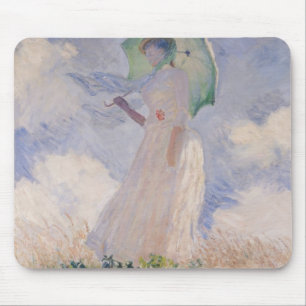 Claude Monet Vrouw met Parasol links gedraaid Muismat