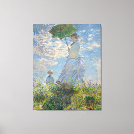 Claude Monet: Vrouw met Parasol Madame Monet 1875 Canvas Afdruk