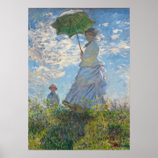 Claude Monet | Vrouw met parasol Poster (Voorkant)