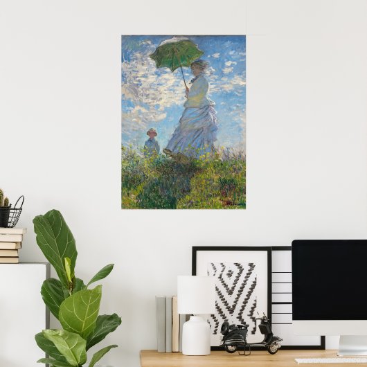 Claude Monet | Vrouw met parasol Poster (Thuiskantoor)