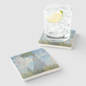 Claude Monet | Vrouw met parasol Stenen Onderzetter (Zijkant)