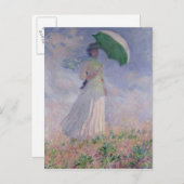 Claude Monet | Vrouw met recht gedraaide parasol Briefkaart (Voorkant / Achterkant)