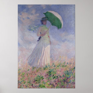 Claude Monet   Vrouw met recht gedraaide parasol Poster