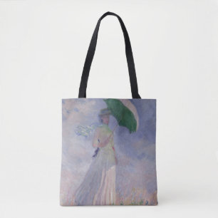 Claude Monet   Vrouw met recht gedraaide parasol Tote Bag