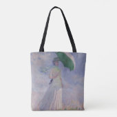 Claude Monet | Vrouw met recht gedraaide parasol Tote Bag (Achterkant)