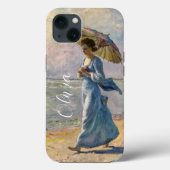 Claude Monet, Vrouw Wandelt met Paraplu,Elegant Case-Mate iPhone Case (Achterkant)