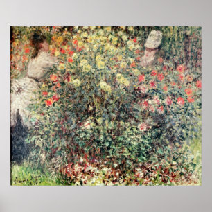Claude Monet Vrouwen in de bloemen, 1875 Poster