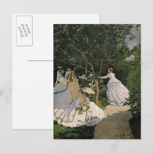 Claude Monet | Vrouwen in de Tuin, 1866 Briefkaart (Voorkant / Achterkant)