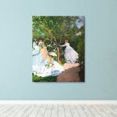 Claude Monet - Vrouwen in de tuin Canvas Afdruk (Insitu (Houten vloer))