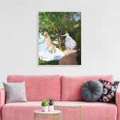 Claude Monet - Vrouwen in de tuin Canvas Afdruk (Insitu (Woonkamer))