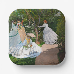Claude Monet - Vrouwen in de tuin Papieren Bordje