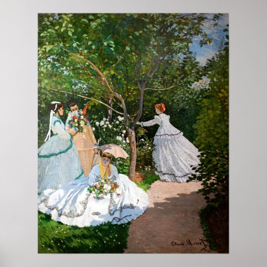 Claude Monet - Vrouwen in de tuin Poster (Voorkant)
