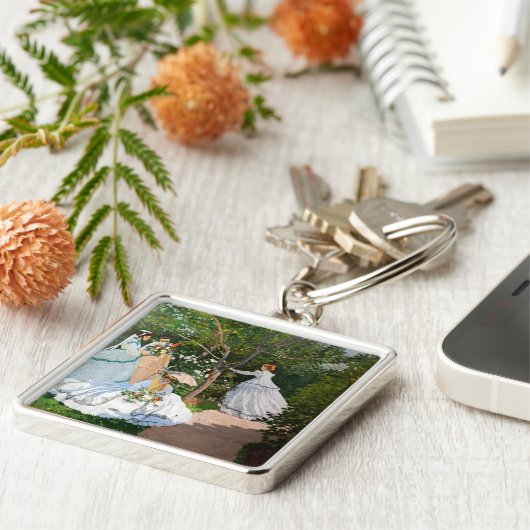 Claude Monet - Vrouwen in de tuin Sleutelhanger (Zijkant)