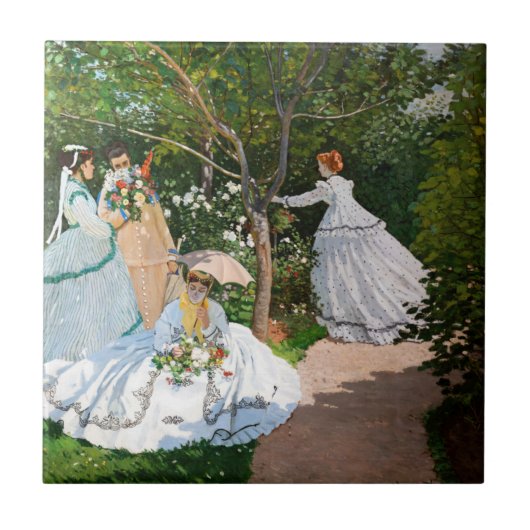 Claude Monet - Vrouwen in de tuin Tegeltje (Voorkant)