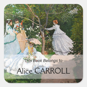 Claude Monet - Vrouwen in de tuin Vierkante Sticker