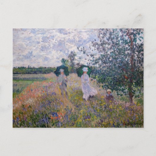 Claude Monet - Wandelend bij Argenteuil Briefkaart (Voorkant)