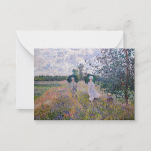 Claude Monet - Wandelend bij Argenteuil Notitiekaartje