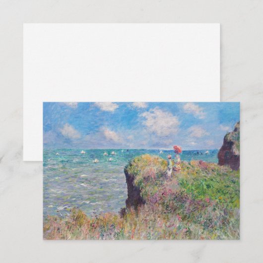 Claude Monet - Wandeling op de klif bij Pourville Bedankkaart (Voorkant / Achterkant)
