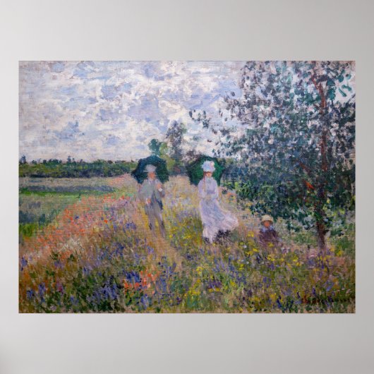 Claude Monet - Wandelpad bij Argenteuil Poster (Voorkant)