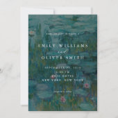 Claude Monet Water Lelies Minimalistische bruiloft Kaart (Voorkant)