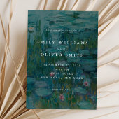 Claude Monet Water Lelies Minimalistische bruiloft Kaart