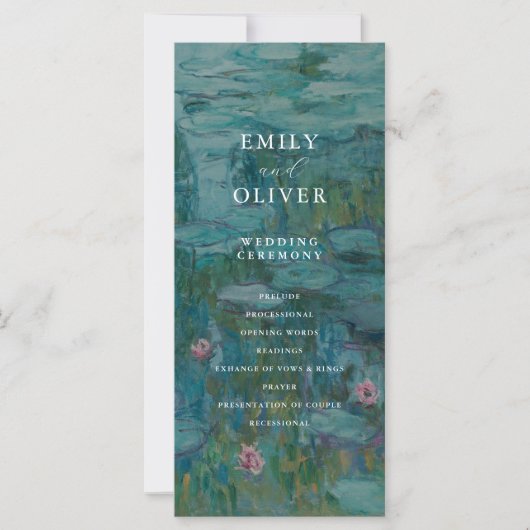 Claude Monet Water Lelies Trouwprogramma (Voorkant)