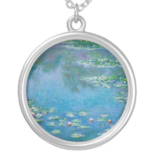 Claude Monet - Water Lilies 1906 Zilver Vergulden Ketting