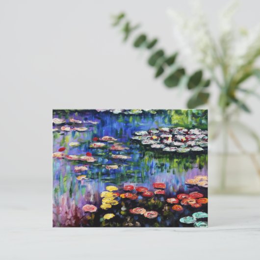 Claude Monet Water Lilies 1916 Fine Art Briefkaart (Staand voorkant)