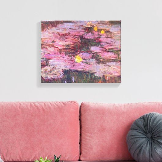 Claude Monet - Water Lilies 1917 Canvas Afdruk (Insitu (Woonkamer))