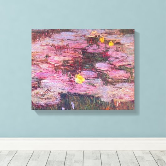 Claude Monet - Water Lilies 1917 Canvas Afdruk (Insitu (Houten vloer))