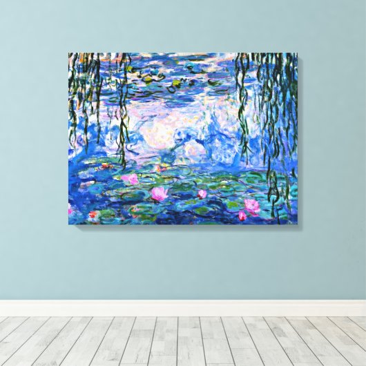 Claude Monet - Water Lilies, 1919 Canvas Afdruk (Insitu (Houten vloer))