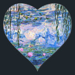 Claude Monet - Water Lilies, 1919, Hart Sticker<br><div class="desc">Bekend schilderij van Water Lilies,  1919,  van Claude Monet</div>