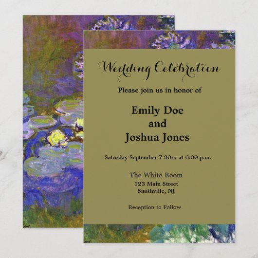 Claude Monet Water Lilies Agapanthus Kaart (Voorkant / Achterkant)