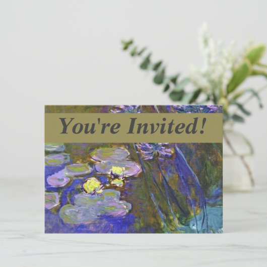 Claude Monet Water Lilies Agapanthus Kaart (Staand voorkant)