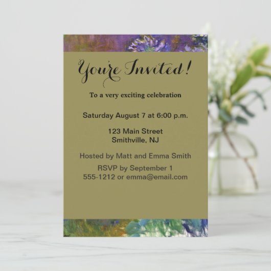 Claude Monet Water Lilies Agapanthus Kaart (Staand voorkant)