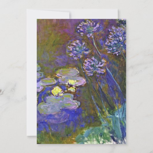 Claude Monet Water Lilies Agapanthus Kaart (Achterkant)
