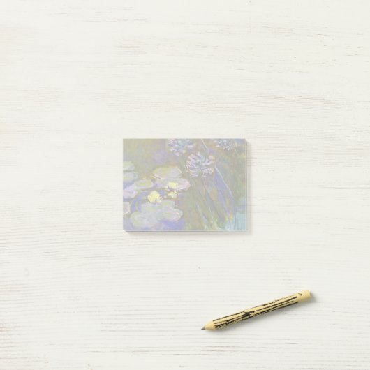 Claude Monet Water Lilies Agapanthus Post-it® Notes (Op bureau)